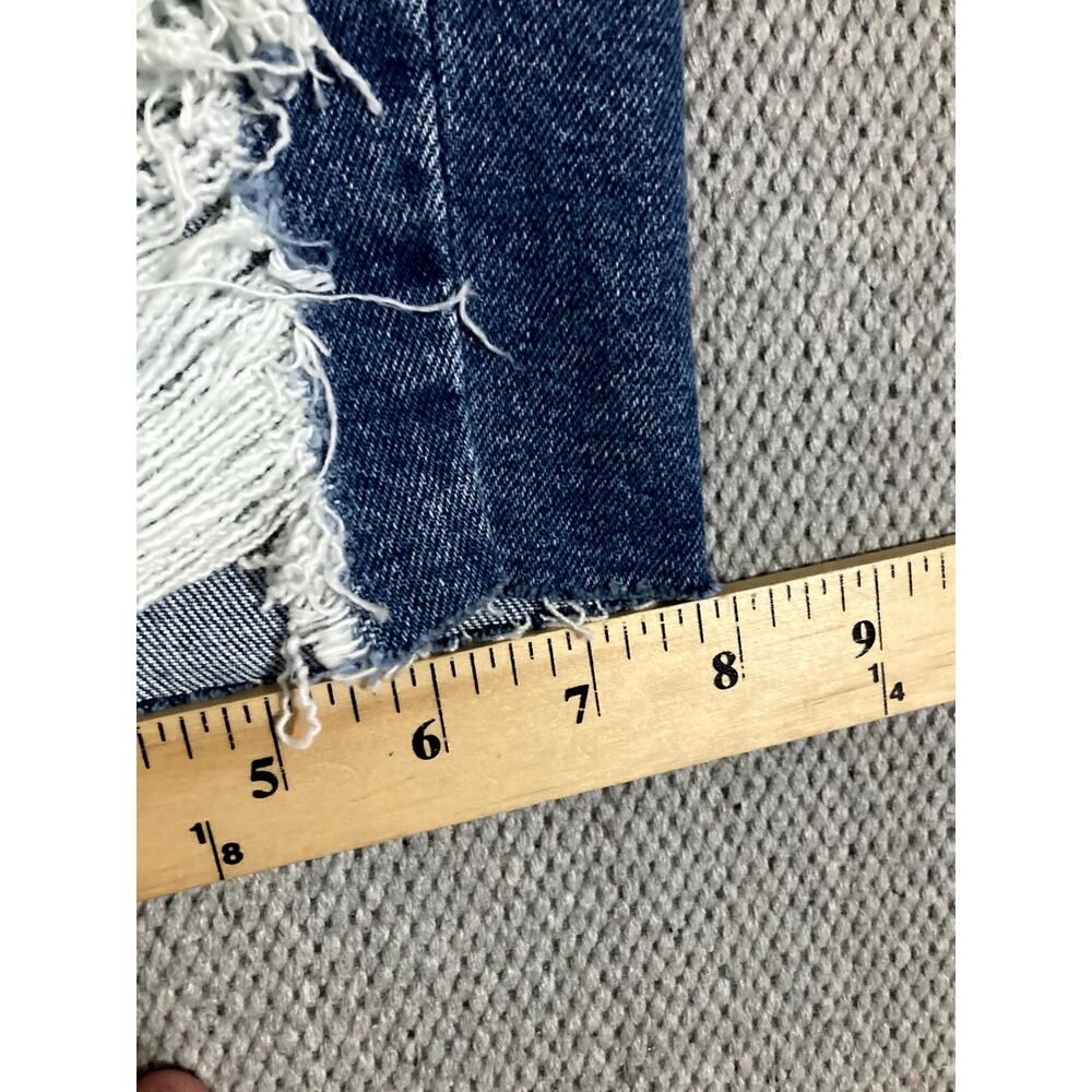 Cello Denim Jean Shorts Womens Large Blue Ripped Distressed Button Fly Grunge‎ - Picture 10 of 11